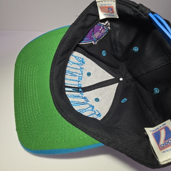 CAROLINA PANTHERS LOGO 7 Vintage 90’s SnapBack NFL Hat -Black/Teal - Picture 9 of 10
